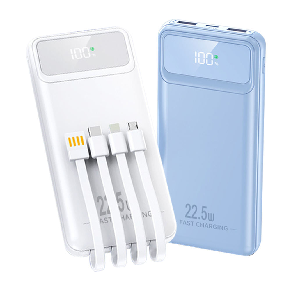 New Hot Sale Power Banks for Phone with Charging Cable 22.5W Super Fast Charging Portable Power Bank 20000mAh 10000mAh
