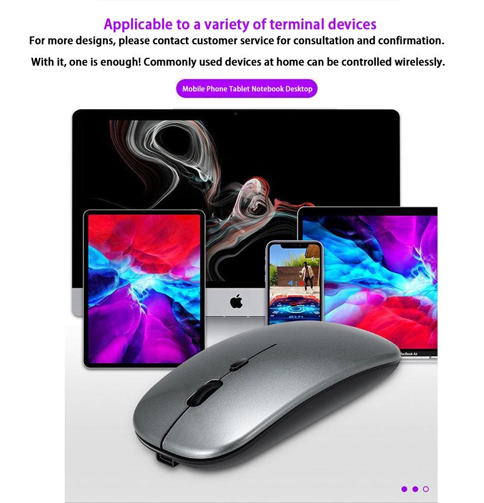 Factory Price 2.4G BT USB Gaming Mouse Wireless Charging Silent for PC Games Laptop Office Rechargeable Colorful Available