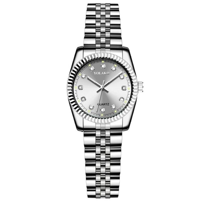 NJC Gold Diamond Quartz Watch for Couples Luxury New Design 40mm Glass Dial Display Simple Style Reloj Para Hombre Uhren Women