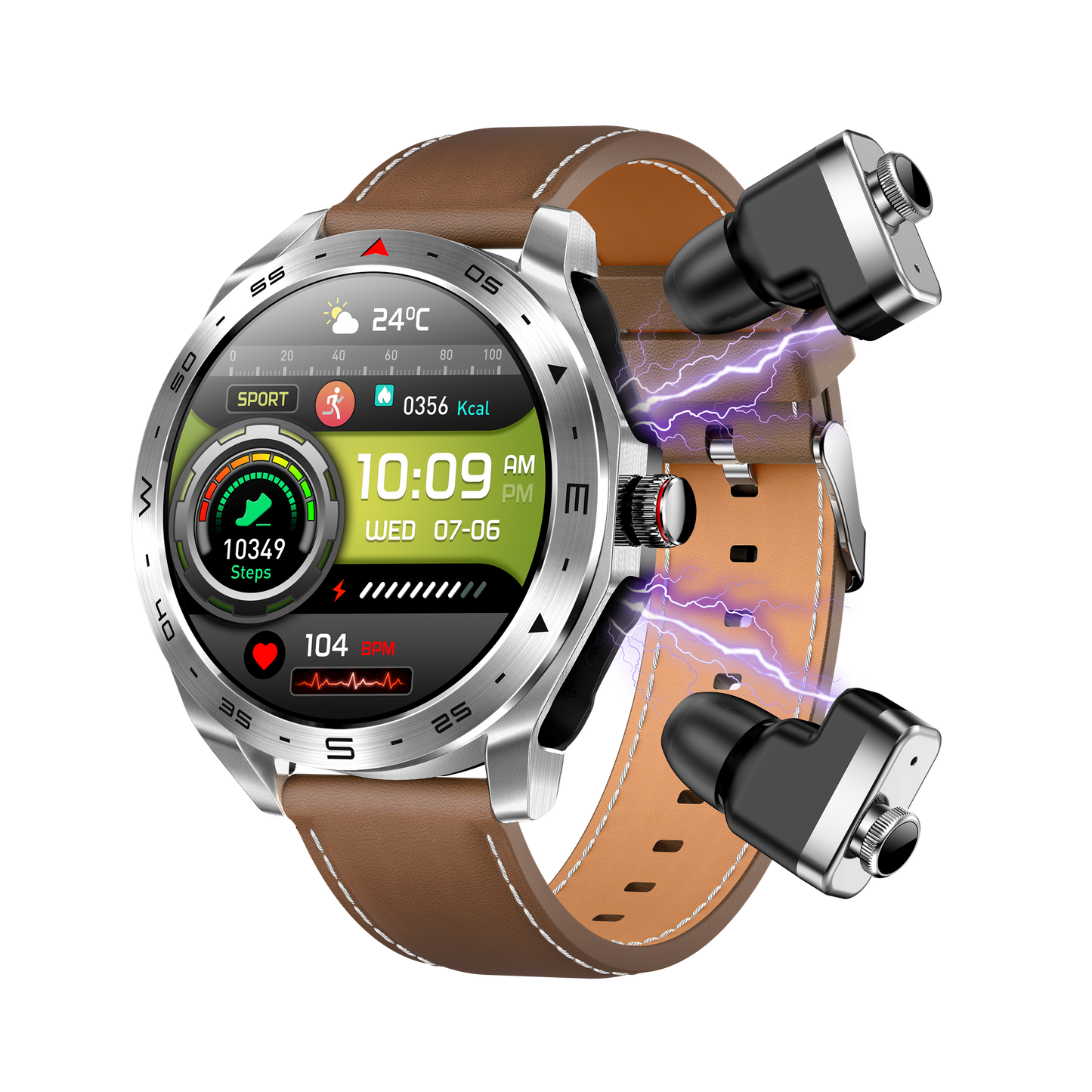T95 Smart Watches 2 in 1 HIFI Earbuds SmartWatch With Speaker Tracker Music Heart Rate Monitor Man Sports Watch
