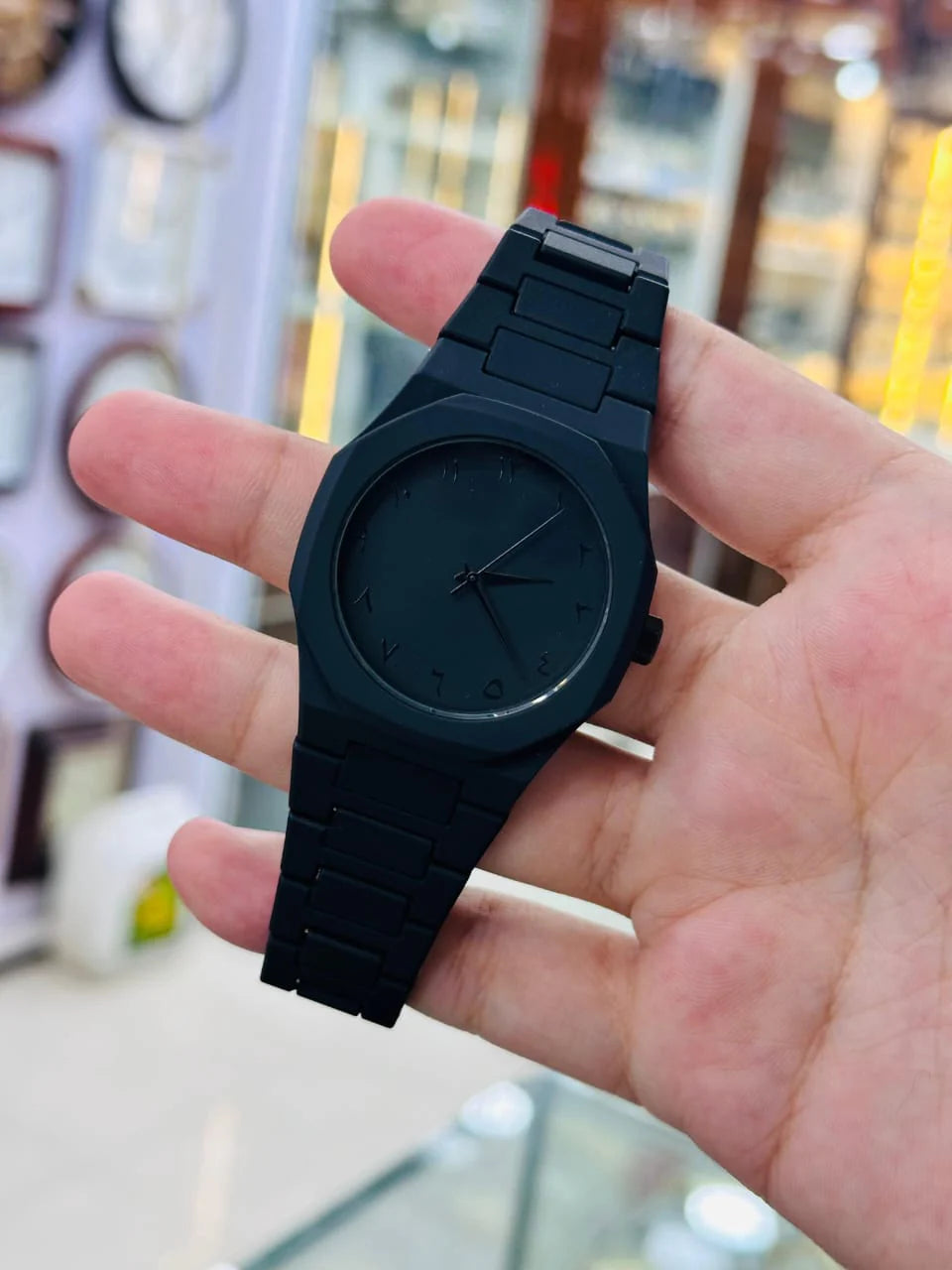 Arabic Dial Casual Ultra Thin Black Fashion Wrist Stainless Steel Luxury Mens Quartz Watch for Men