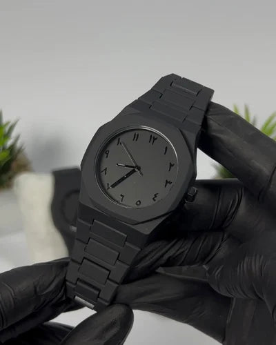 Arabic Dial Casual Ultra Thin Black Fashion Wrist Stainless Steel Luxury Mens Quartz Watch for Men