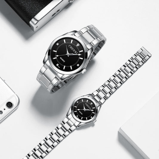 Fashion Valentine's Day Gift Set Waterproof Diamond Luxury Couple Quartz Watches for Men and Woman Stainless Steel Uhren Watches