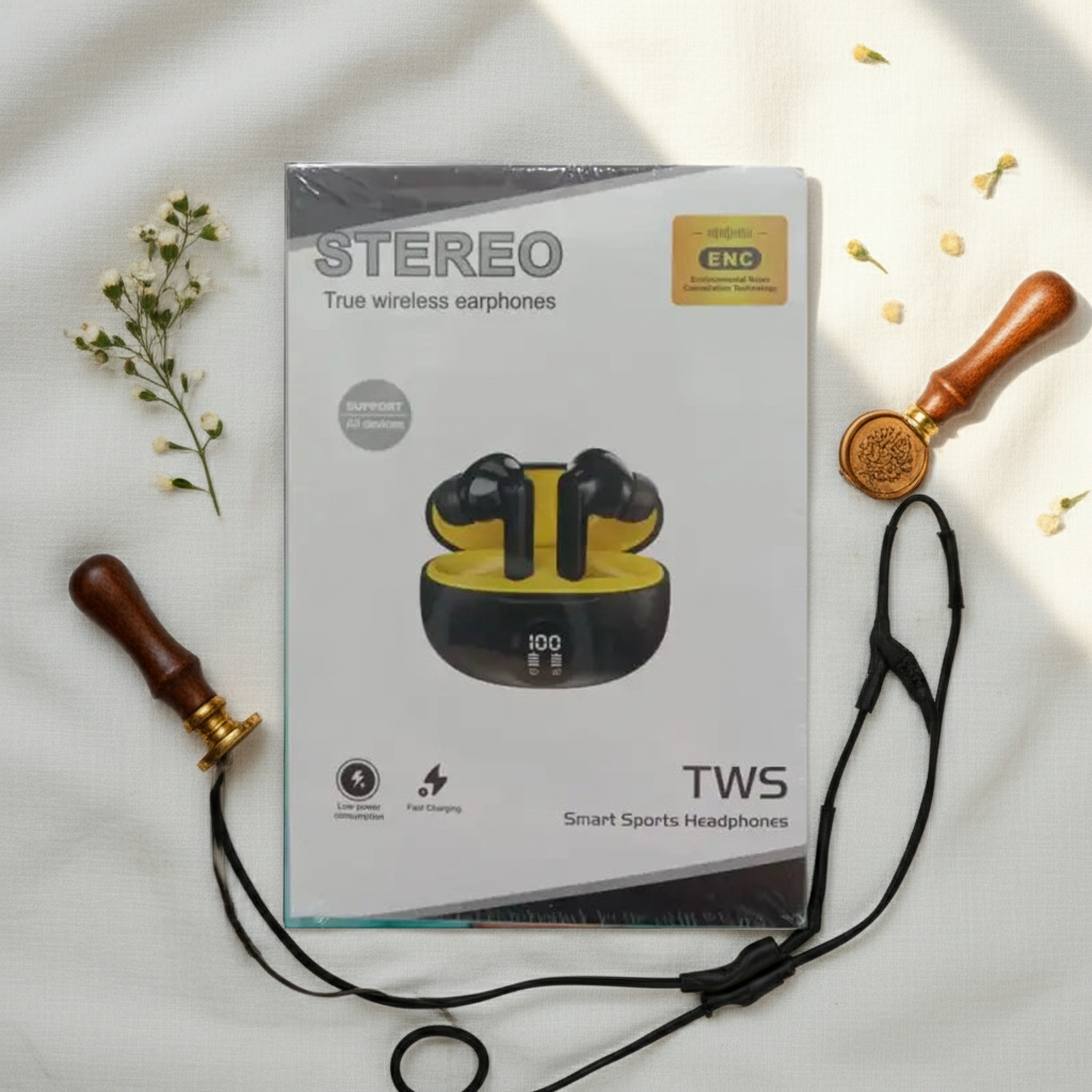 3D Surround Stereo Hifi ANC+ENC Wireless Headphones With 300mAh Charging Box Real TWS Earphone Gaming Sport In-ear Earbuds